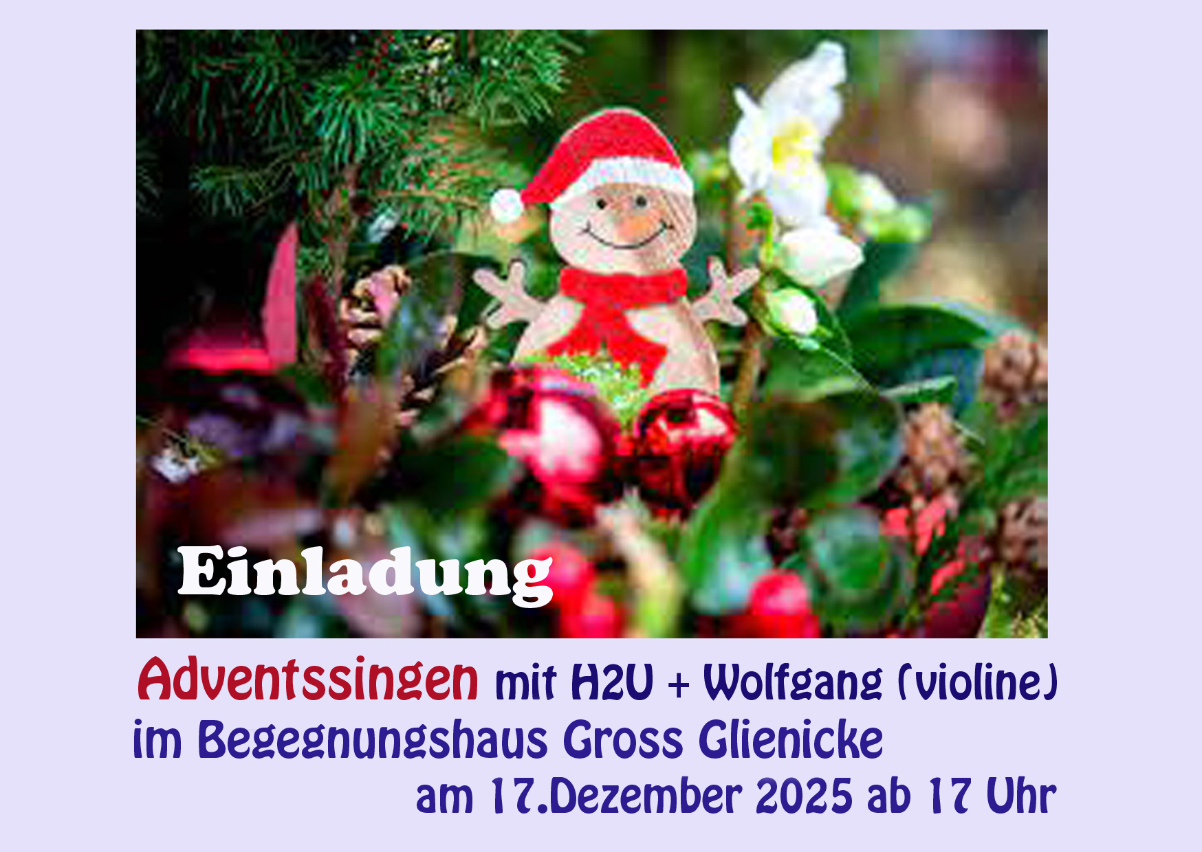 Adventssingen 2025 Postkarte